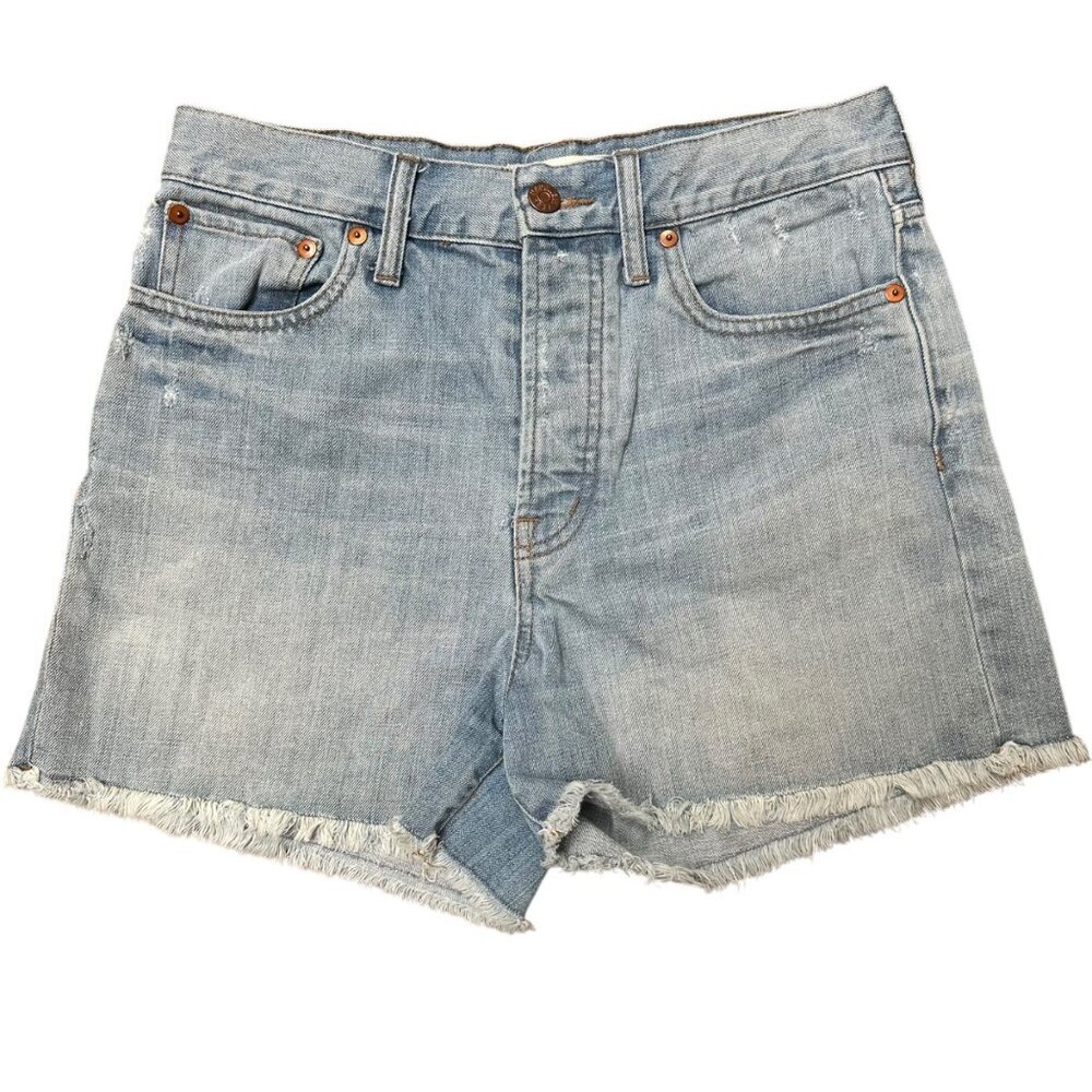 Madewell The Perfect Summer Short Denim High-Rise Cut-Off‎ Frayed Hem Boho Sz 27